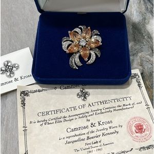 Camrose & Kross. Reproduction of jewelry worn by Jackie Kennedy.
